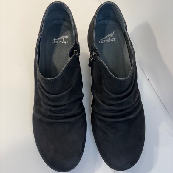 Dansko Sheena Slouchy Black Leather Wedge Bootie Women’s Size 41/10.5 - Picture 6 of 14